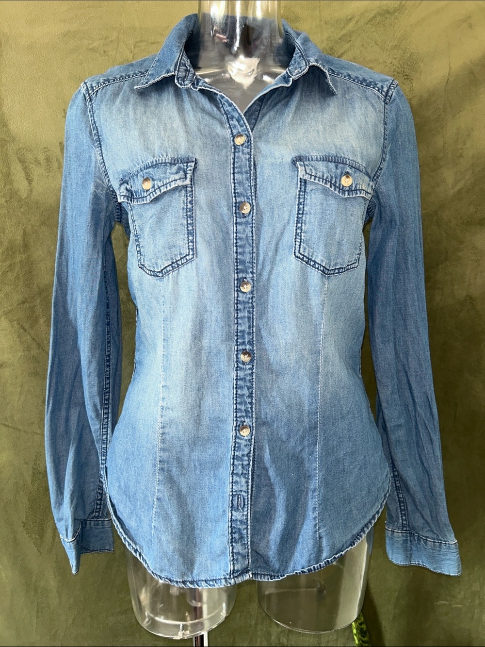 Divided Light Blue Denim Button-Down Shirt